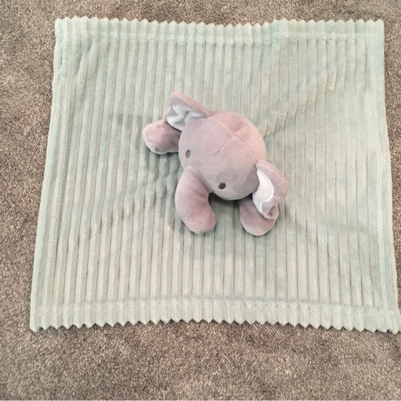 Luxe + Willow Gray Elephant Blue Security Blanket Lovey Unisex Sensory Toy - Picture 3 of 8